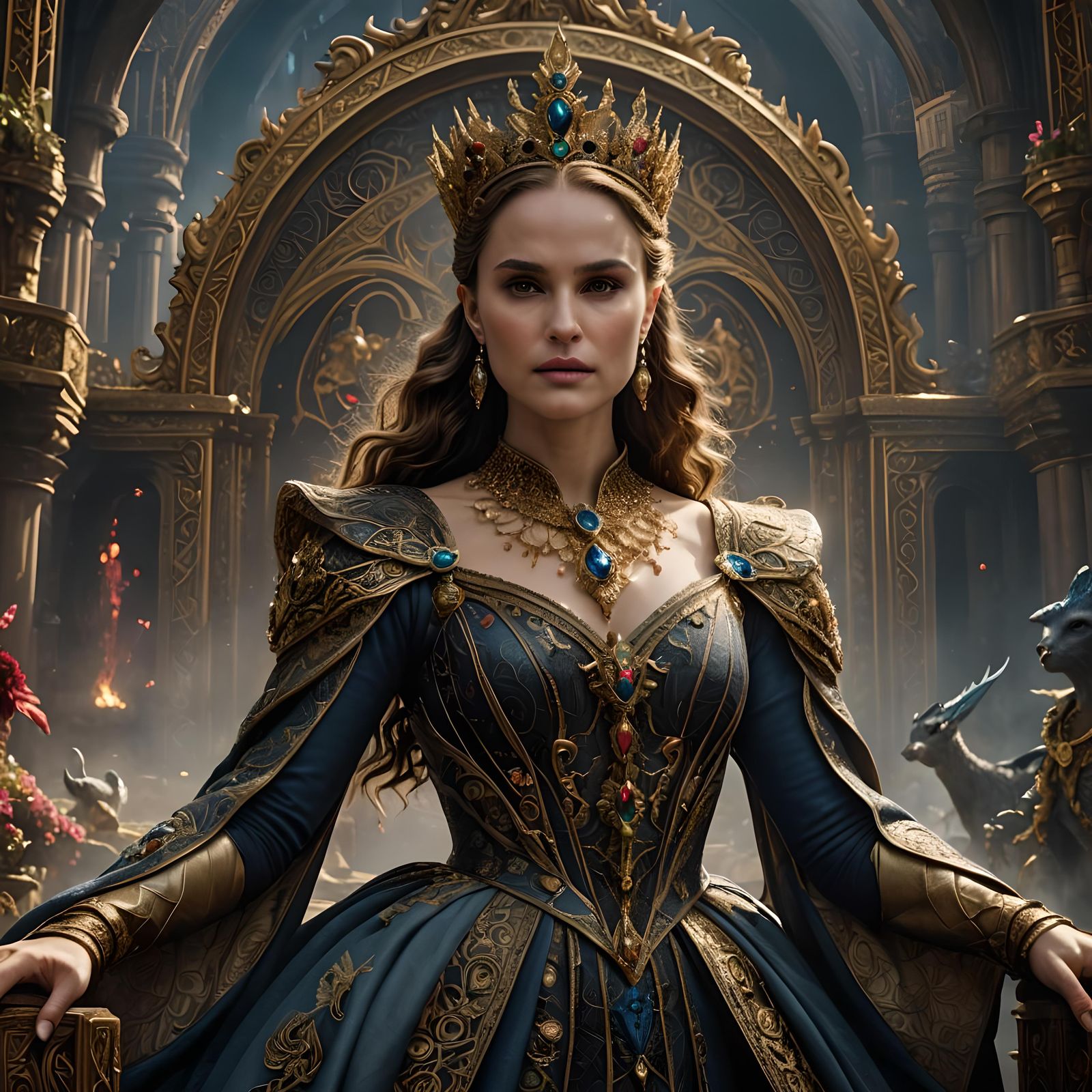 Fantasy Queen in Detailed Matte Painting Style