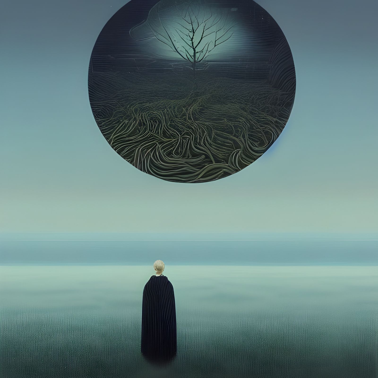 Existential Dread Portrait in Surreal Digital Art