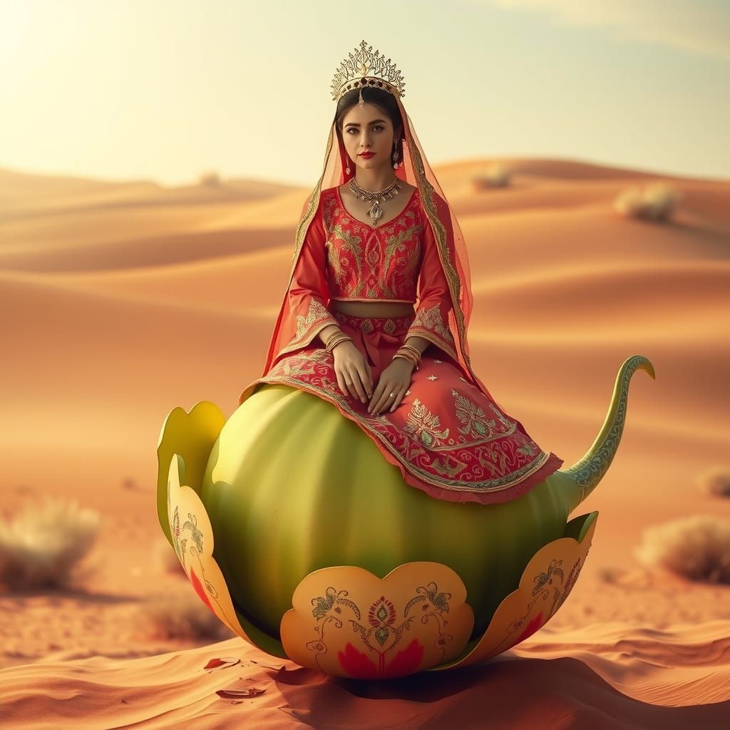 Princess on a gourd