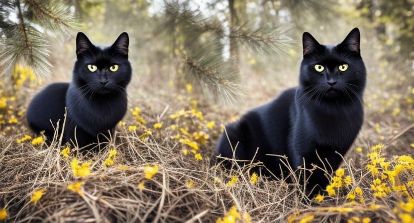 Black Cats in Intricate Armor, Hyperrealistic Portrait