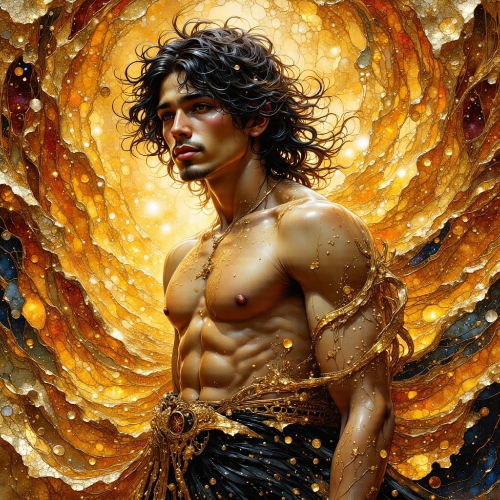 Ornate Art Nouveau Portrait of a Young Man