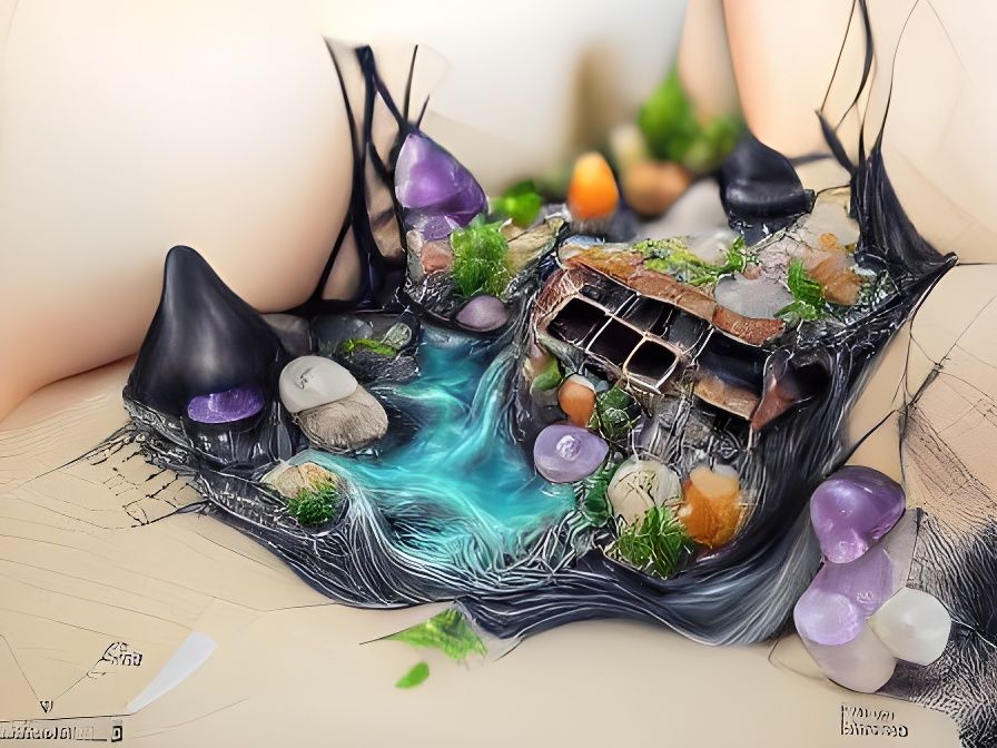 Enchanting Witch's Hideout in Detailed 3D Illustration
