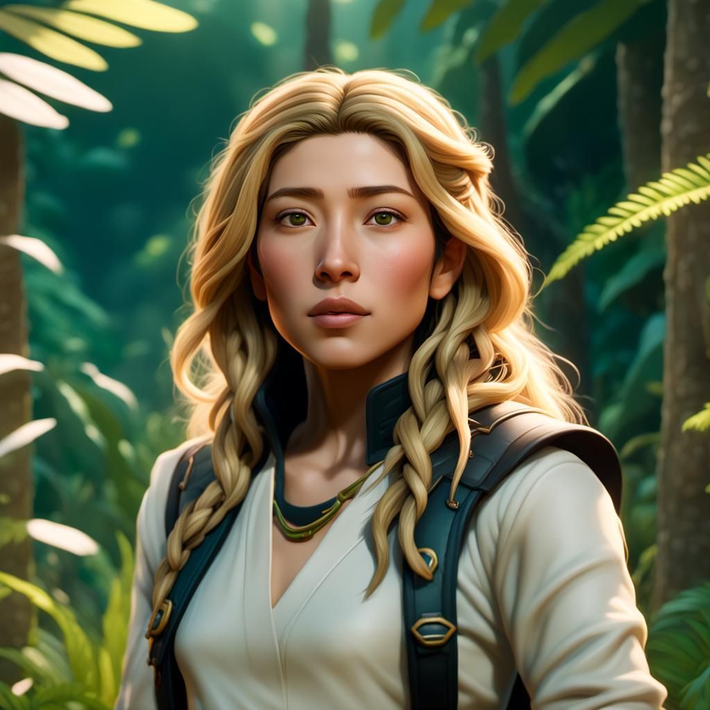 Explorer in Lush Jungle: DreamWorks-Style 3D Portrait