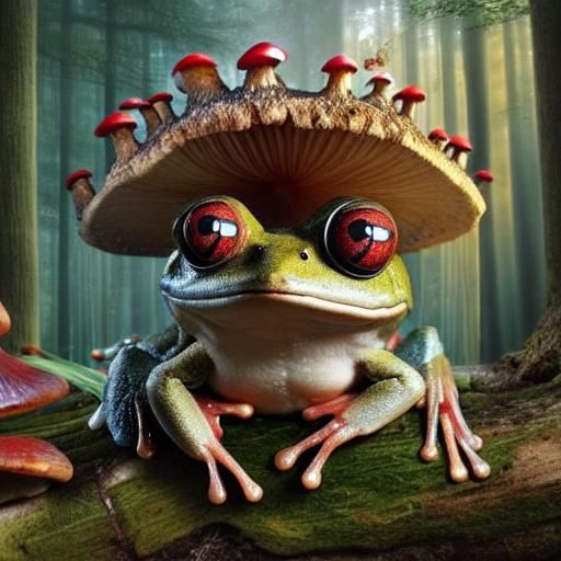 Mushroom Frog in Ancient Forest