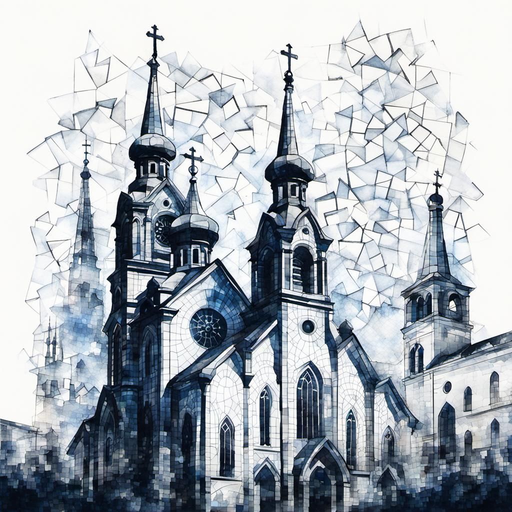 Modern Church in Sparklecore Mosaic Style