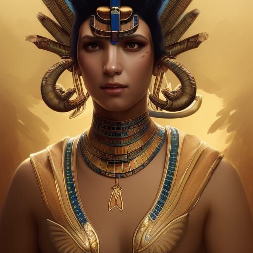 Elegant Egyptian Goddess Creature in Battle