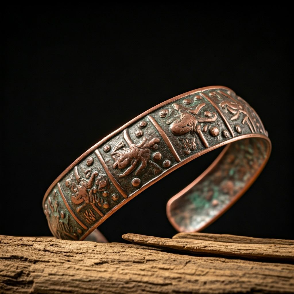Aegina Copper Bracelet with Sea God Symbols