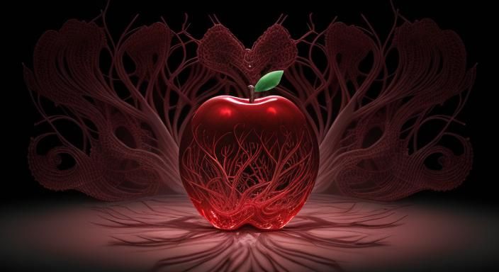 Glass Apple in Orchard: A Dark, Whimsical Creation