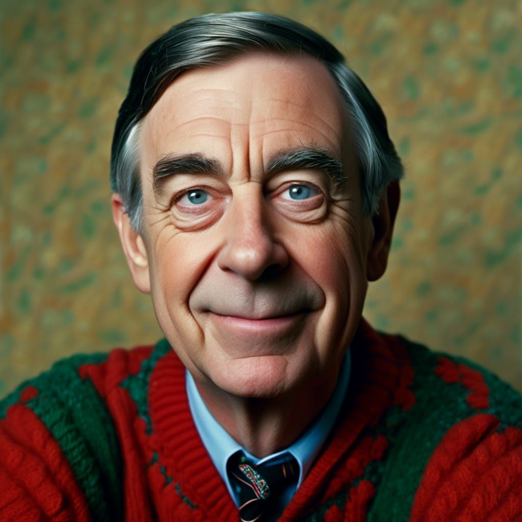 Mister Rogers Portrait in Neighborhood, Professional Photogr...