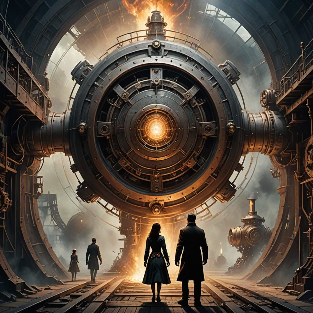 Steampunk Couple in Open Space