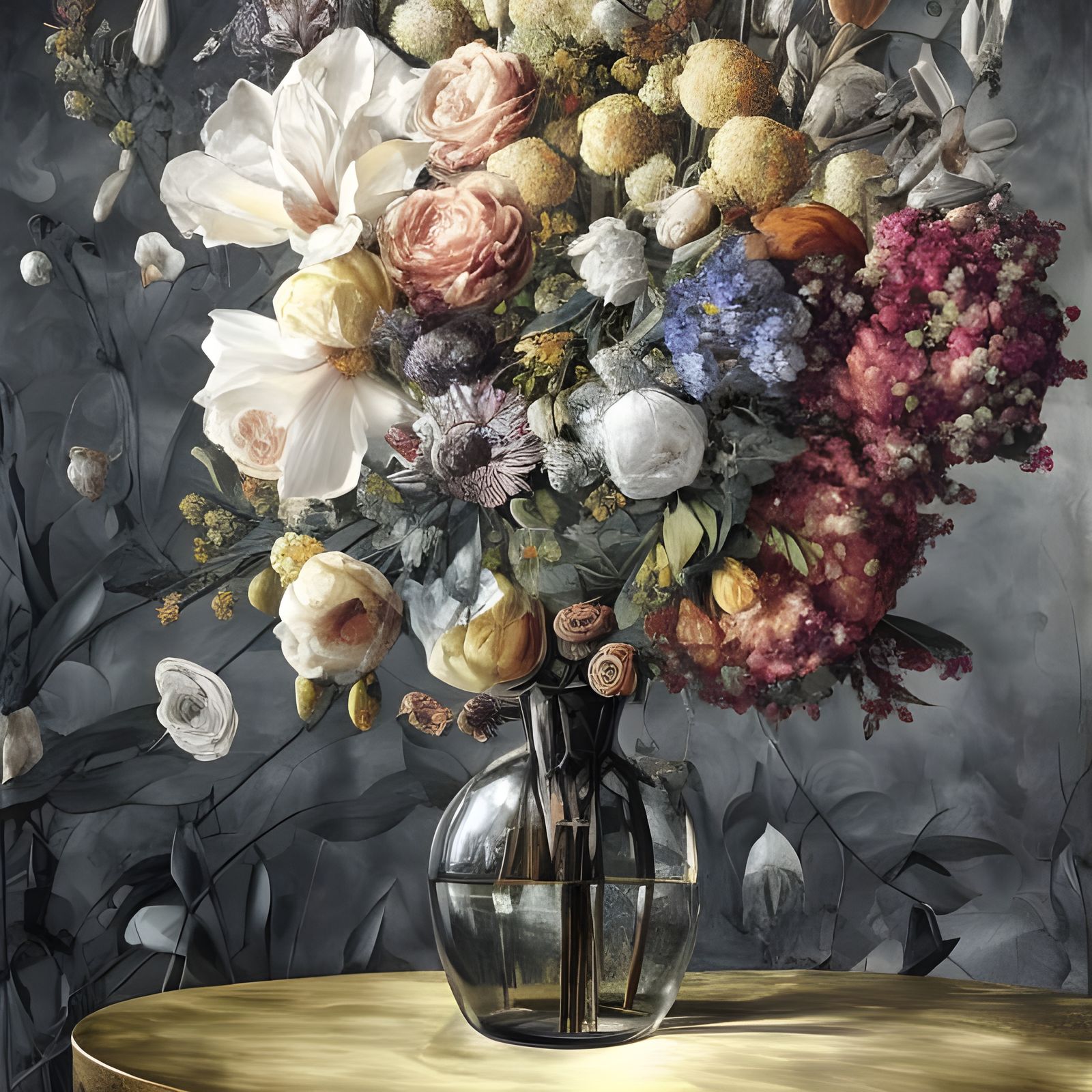 Elegant Flower Bouquet Digital Painting