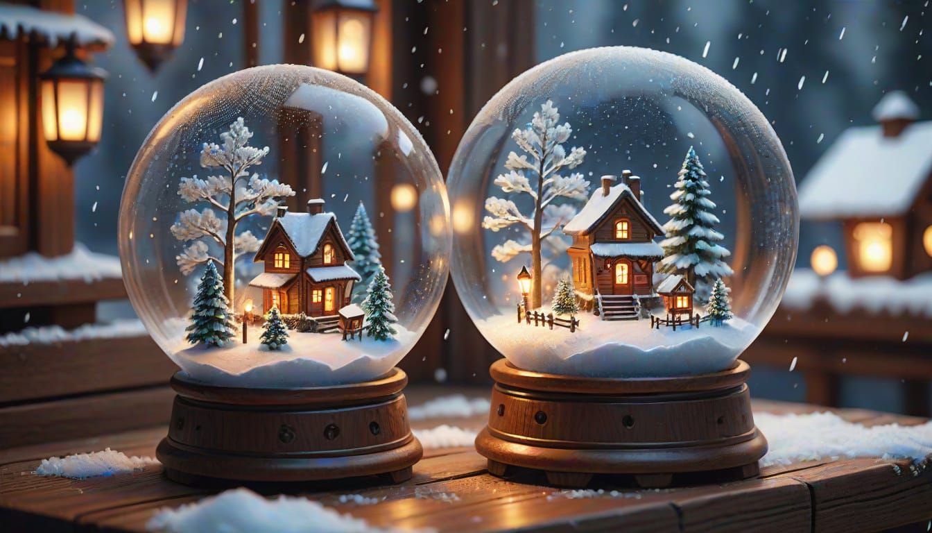 Miniature Fantasy World in a Glass Snow Globe