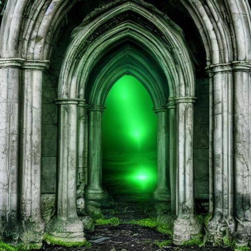 Eerie Elves in Gothic Dark Fantasy Landscape