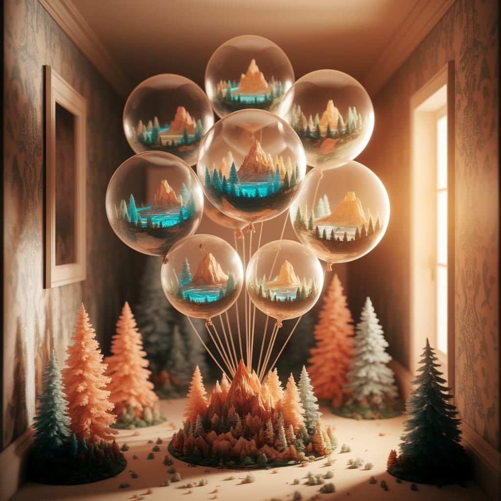 Tiny Worlds Inside Transparent Balloons