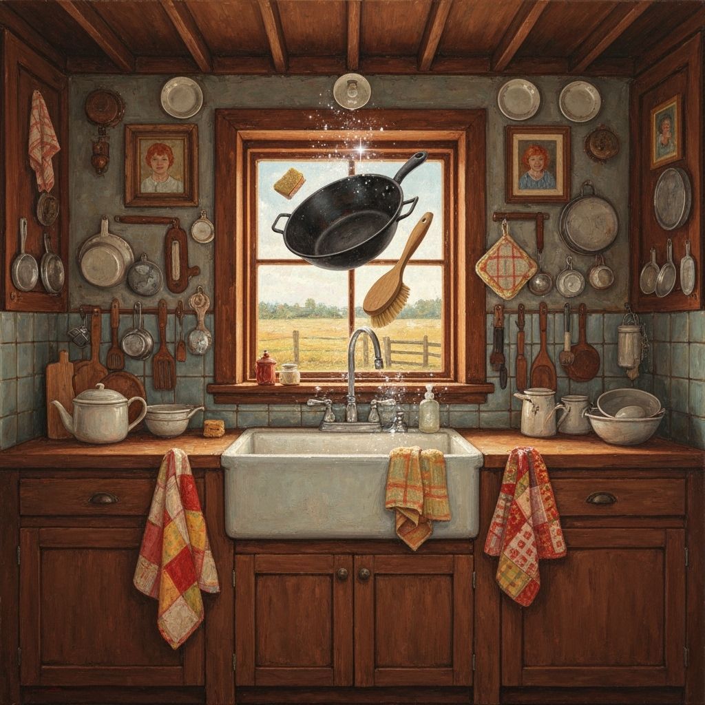 Impasto Oil Painting of a Magical Rustic Kitchen