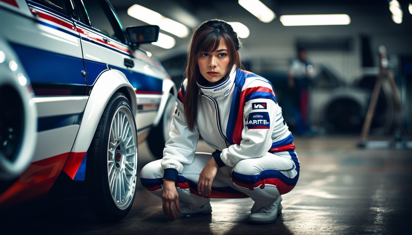 Lancia Delta Integrale Martini Racing with Girl
