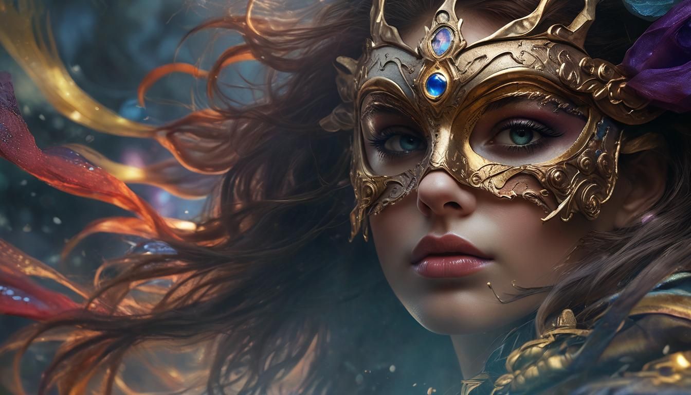 Surreal Superheroine Portrait with Distorted Human Features