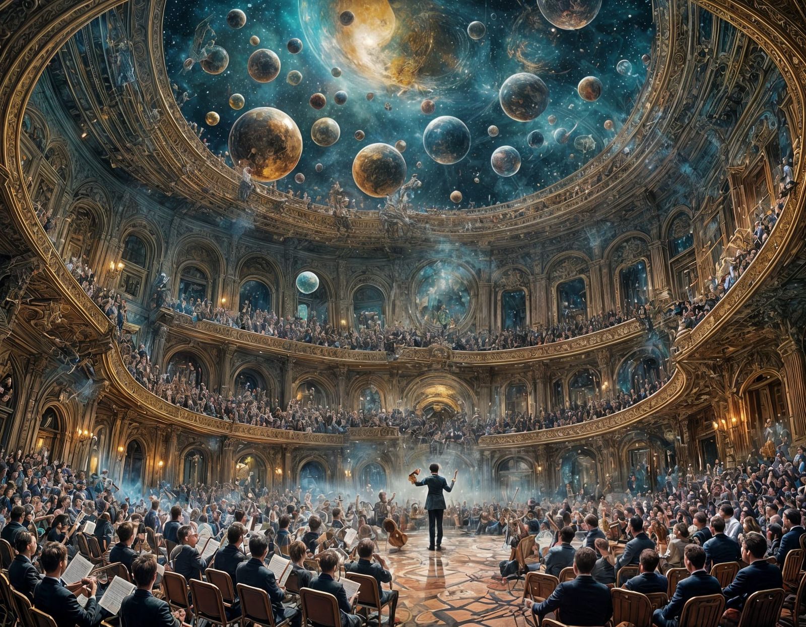 Surreal Celestial Orchestra on Cosmic Stage