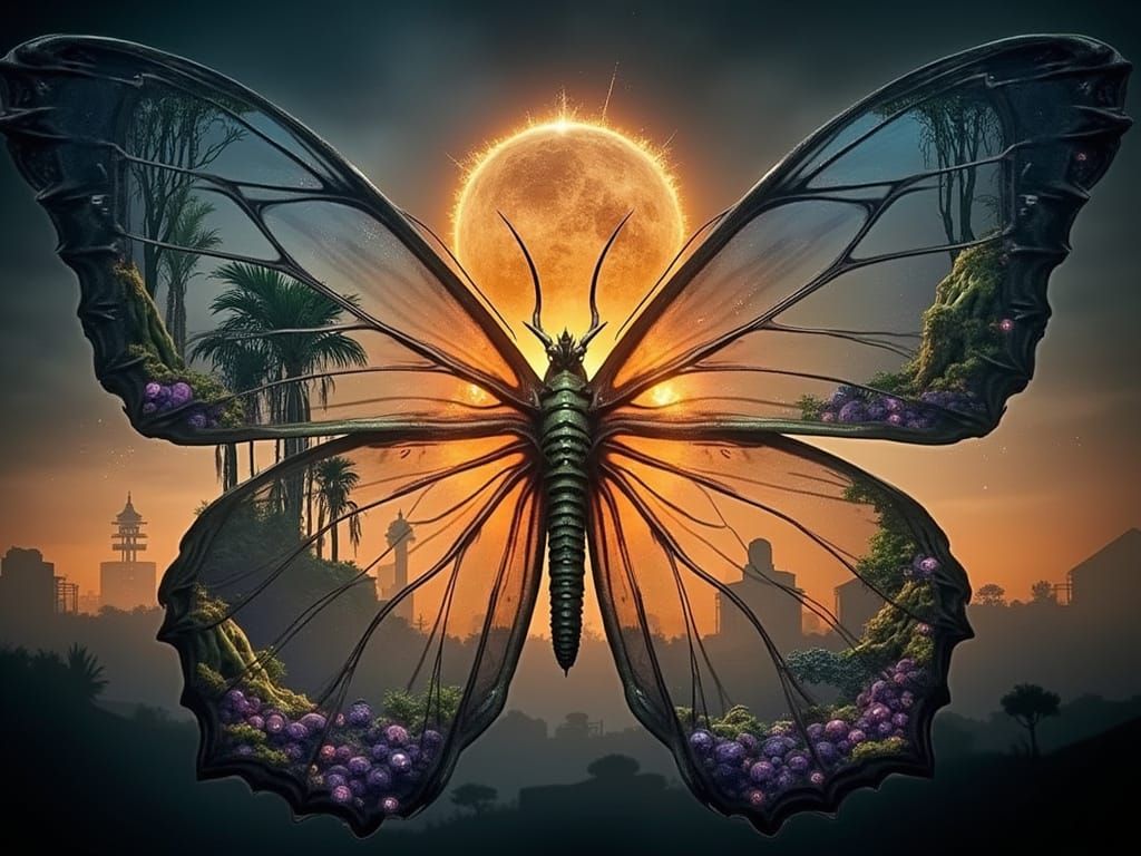 Surreal Evolutionary Vision in Vibrant Futuristic Patterns