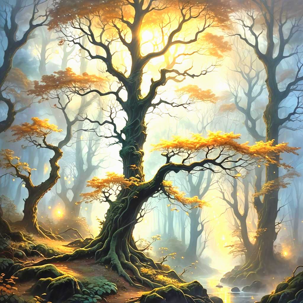 Abstract Black and White Fantasy Painting