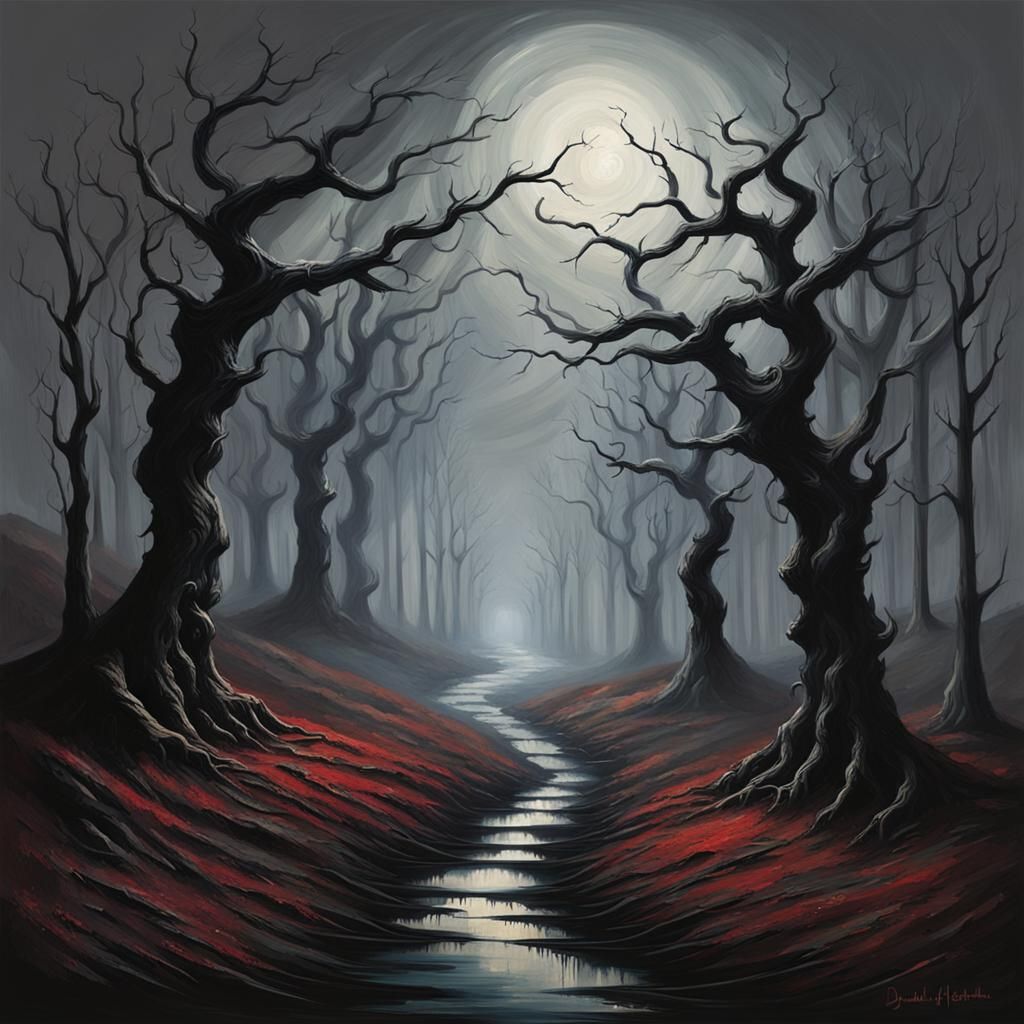 Gothic Moor: An Impasto Painting of Shadows