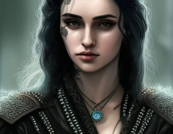 Attractive Sorceress in Hyperdetailed Digital Portrait