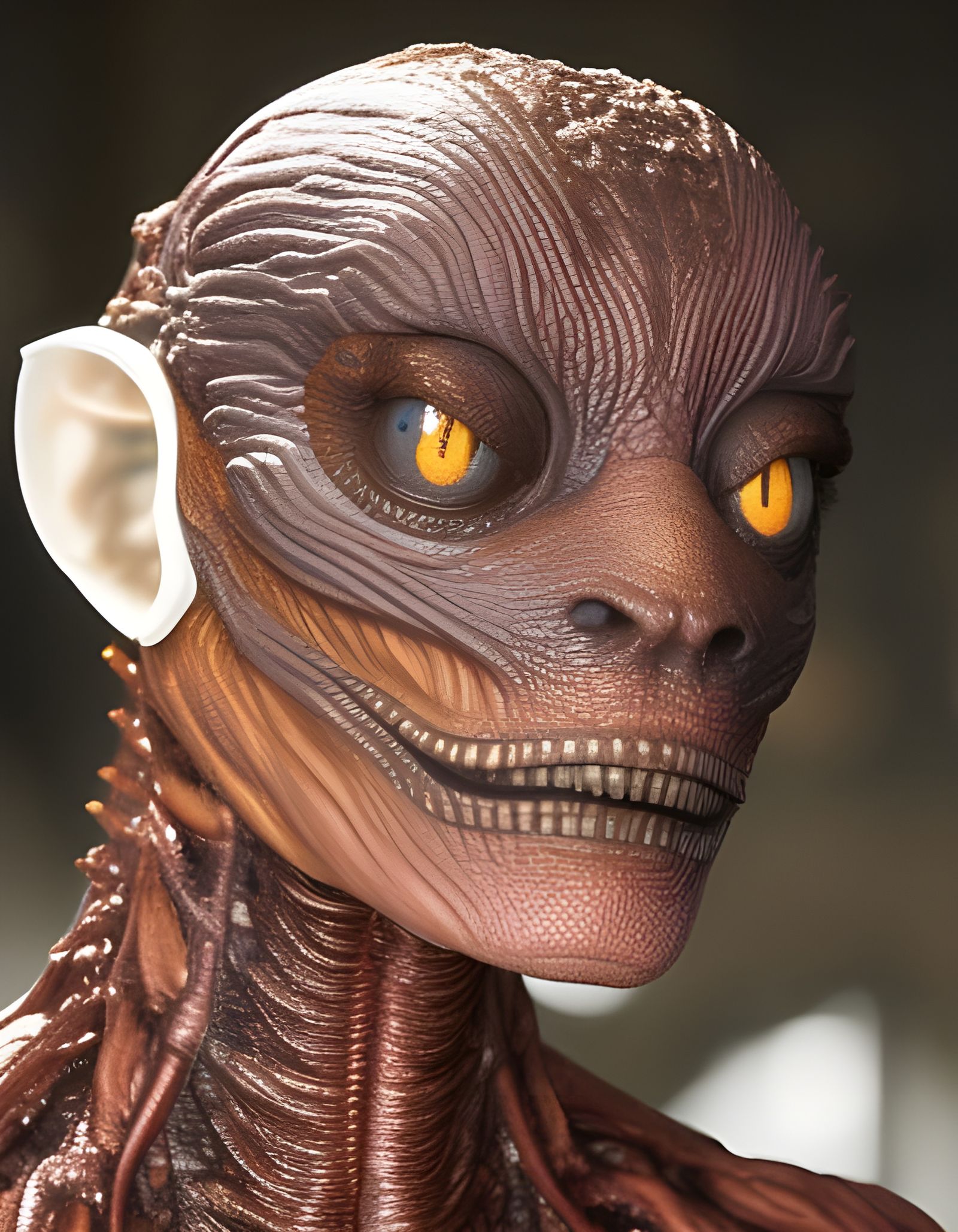 Grotesque Human-Insect Hybrid in Hyperrealistic Style