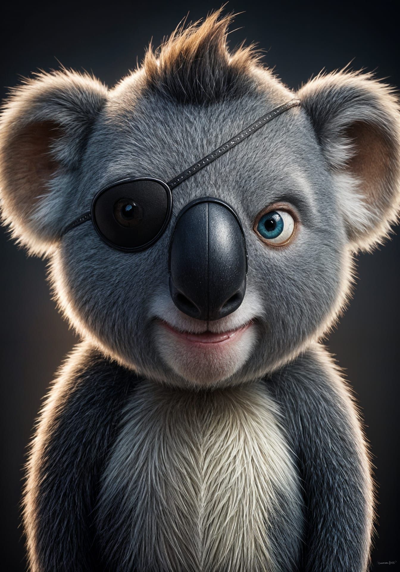 Koala with eyepatch