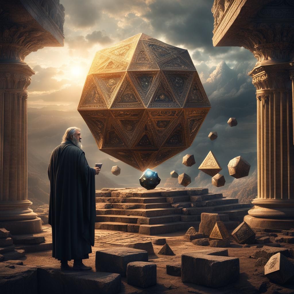 Plato and Platonic Solids: Digital Matte Painting