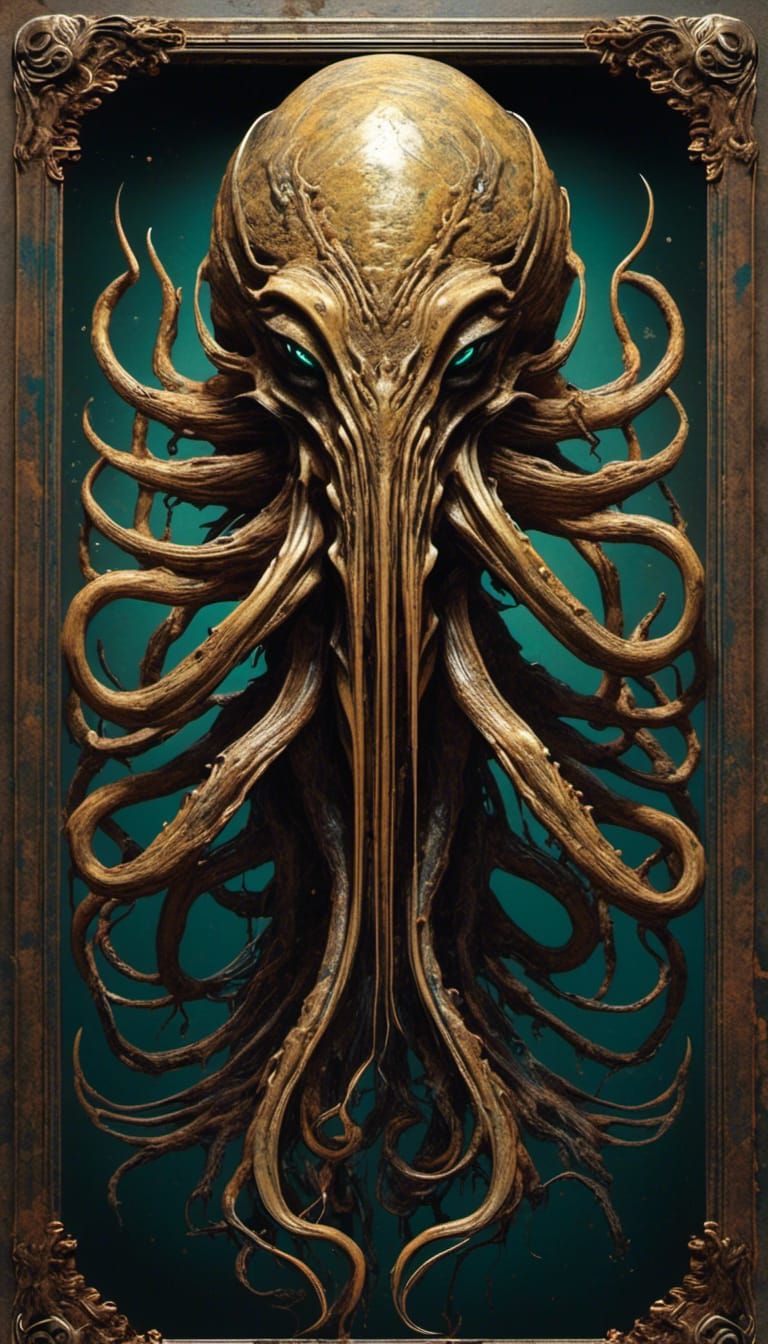 Hyperrealistic Taxidermied Cthulhu in Giger Style