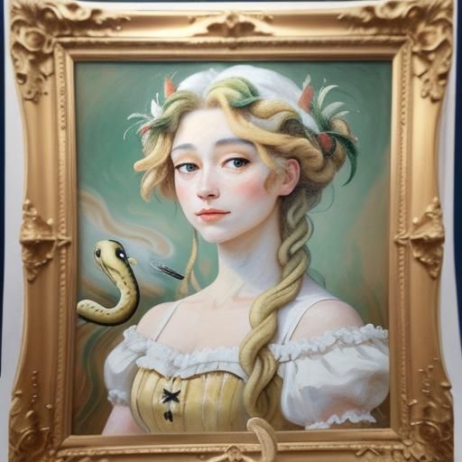 Impressionist Medusa Latte Art in Elegant Style