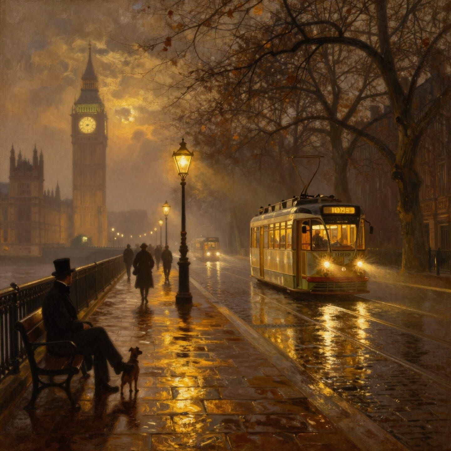 Foggy Thames Evening