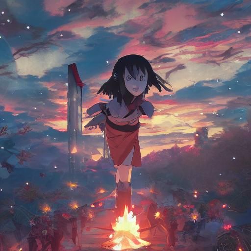 Black Samurai vs Pokémon in Ghibli Christmas Town