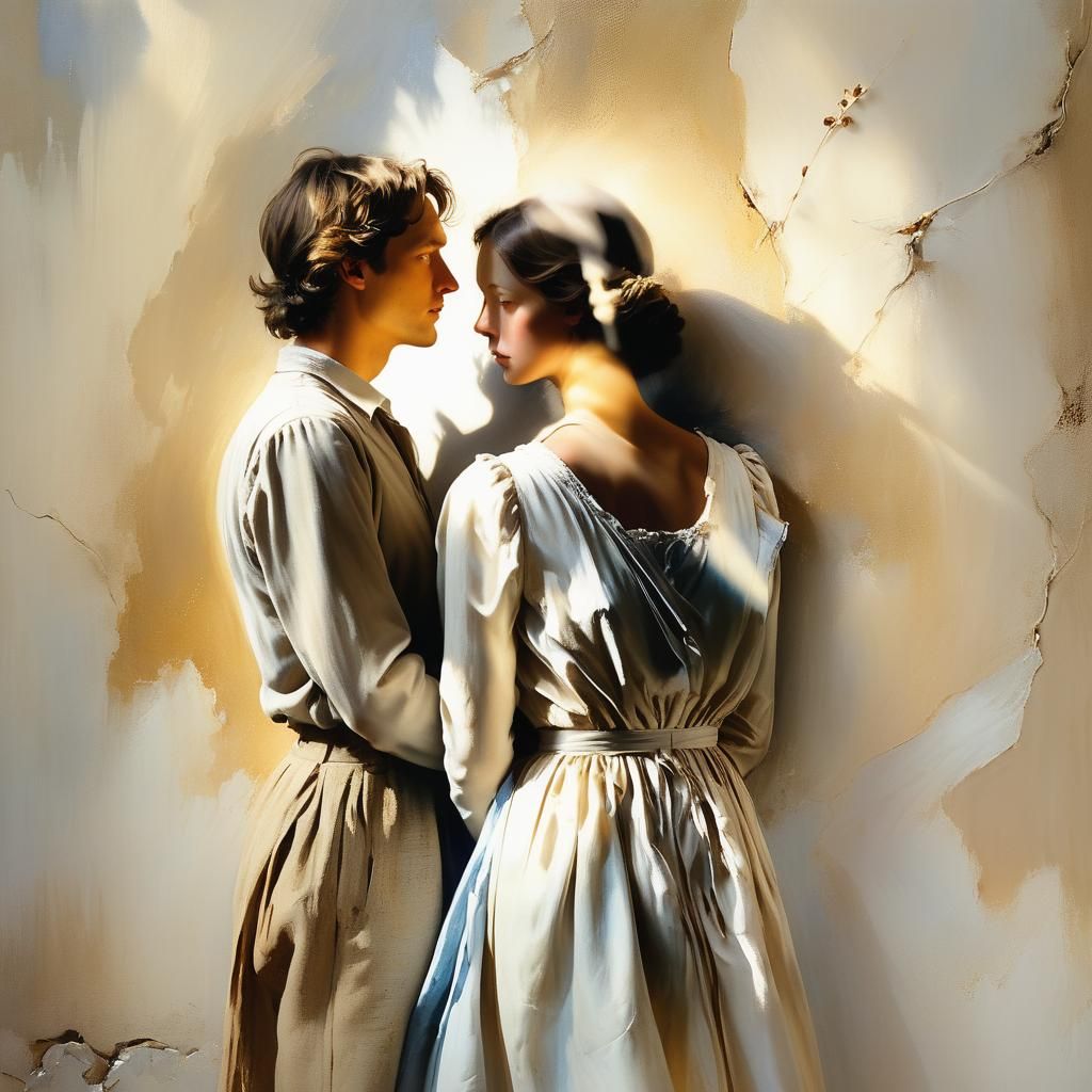 Surreal Wall Divides Light and Shadow