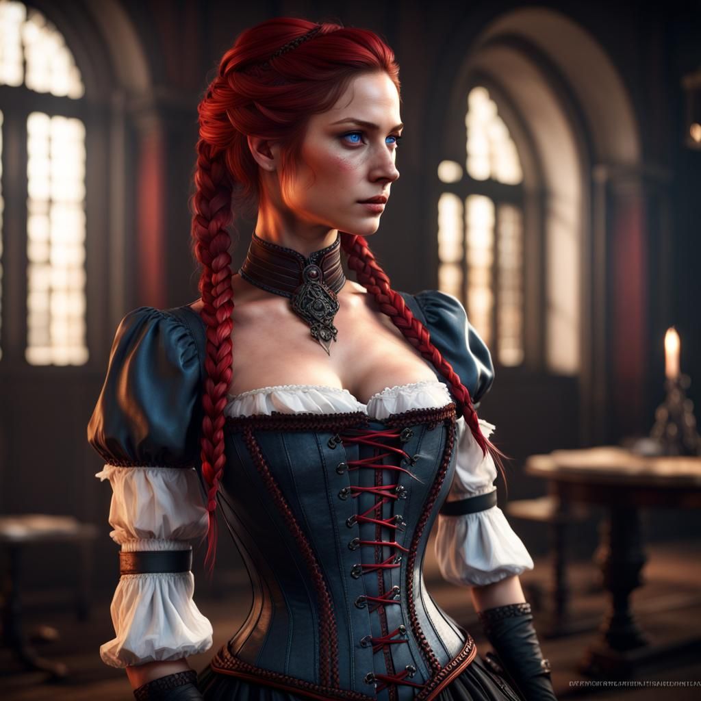 Cinematic 3D Portrait of a Woman with Braid