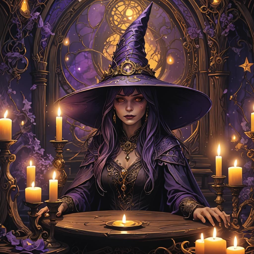 Mystical Witch Hat Concept Art in Dark Fantasy Style