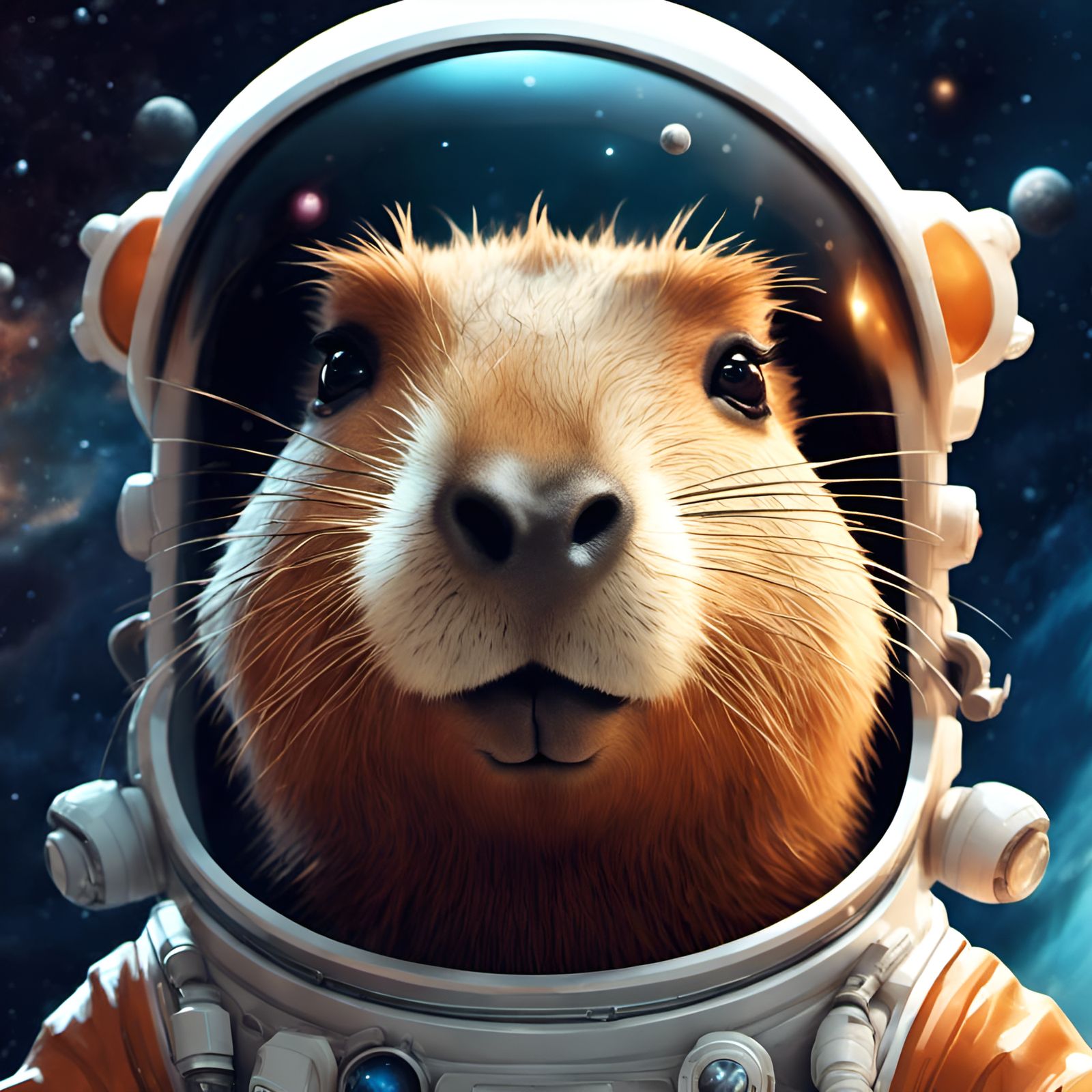 Chibi Capybara Astronaut Portrait in 3D
