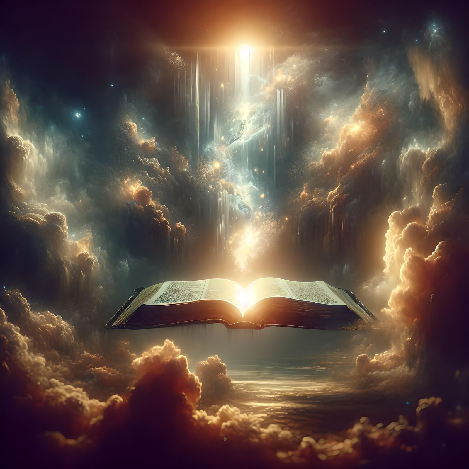 Levitating Bible Radiating Divine Light