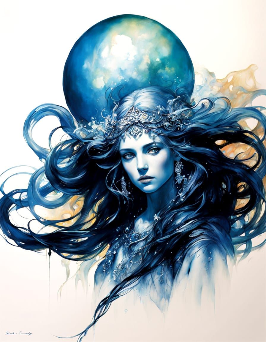 Polynesian Goddess Emerges in Surreal Iridescent Glass Art