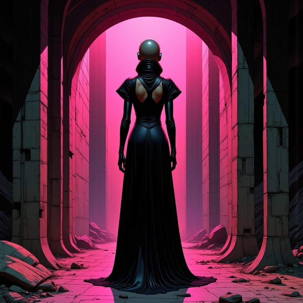 Sinister Ghost Demon Portrait in Dreamlike Village