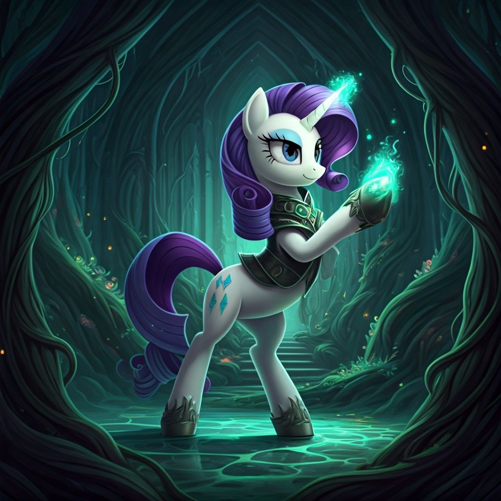 Rarity as Poison Mage Dancer in Pony Form