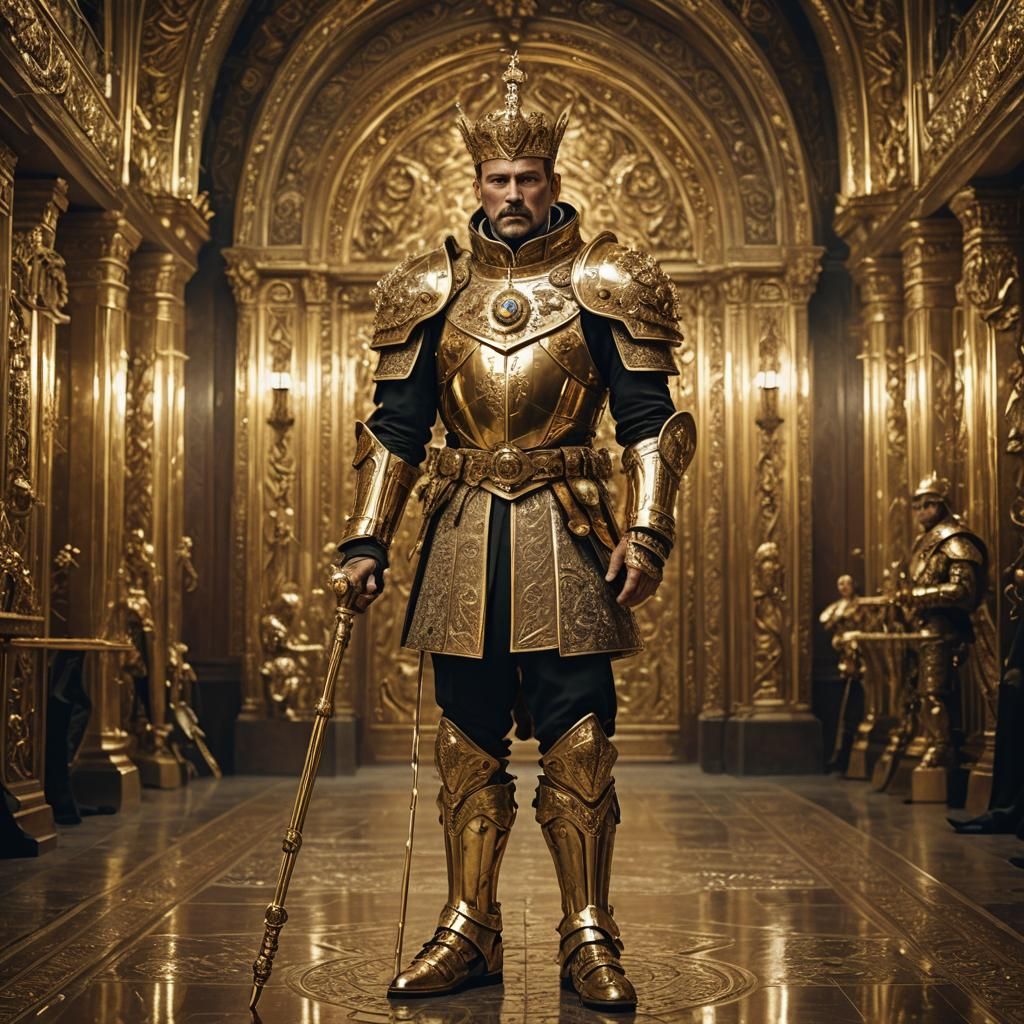 Bulgarian Grand Duke in Golden Armor: Cinematic Film Still