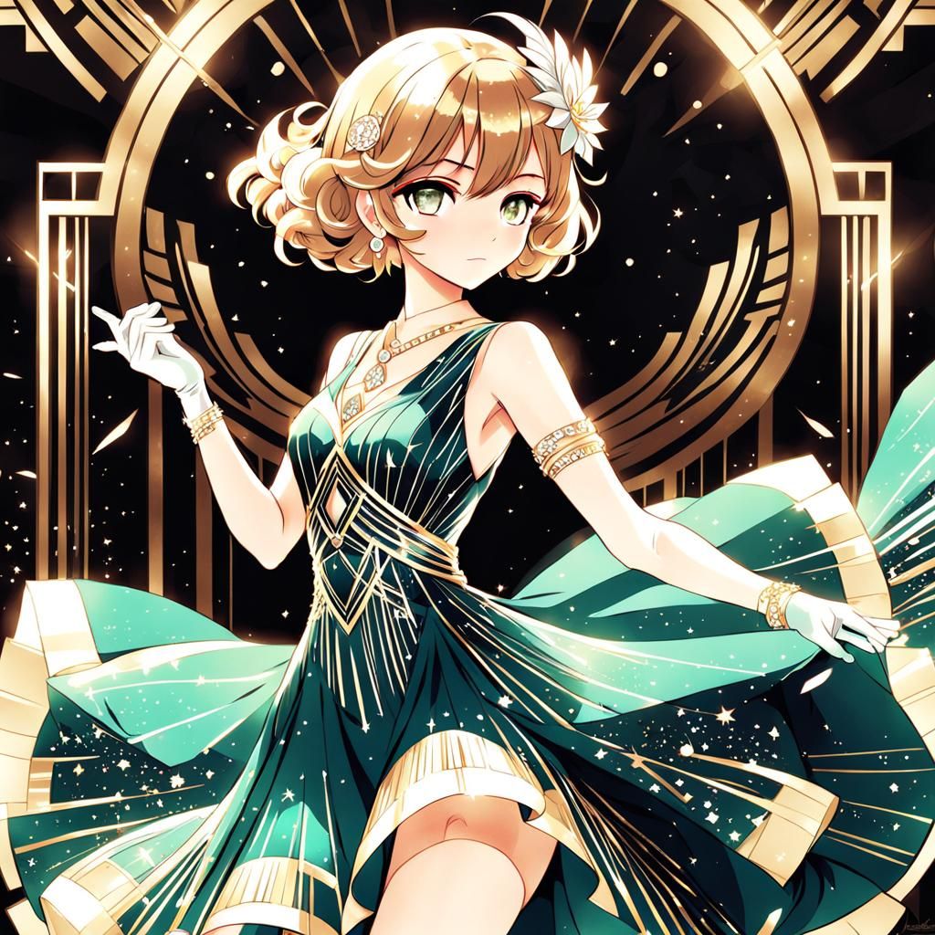 Art deco anime girl