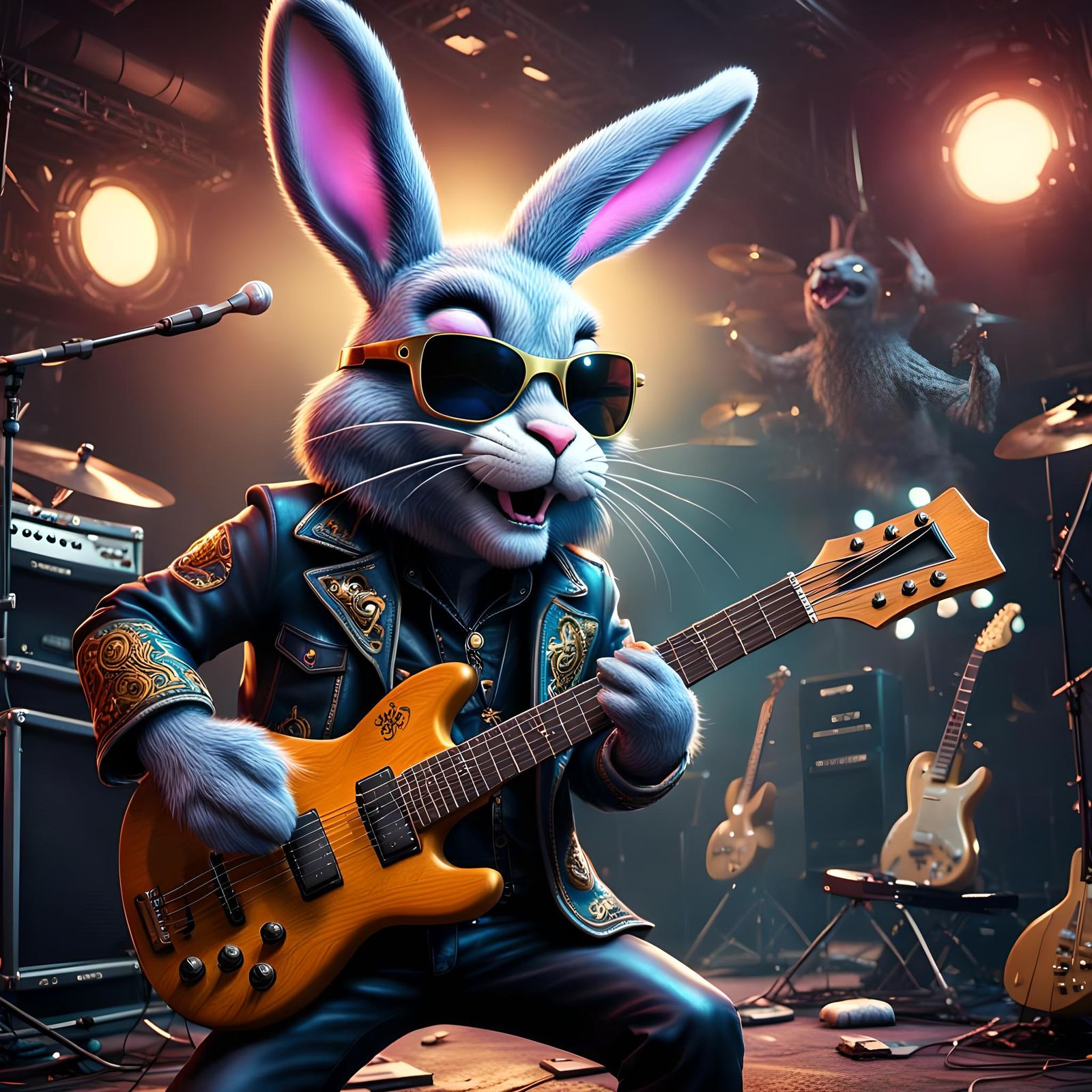 Easter Bunny Metalhead: A Rocking Artstation Fantasy
