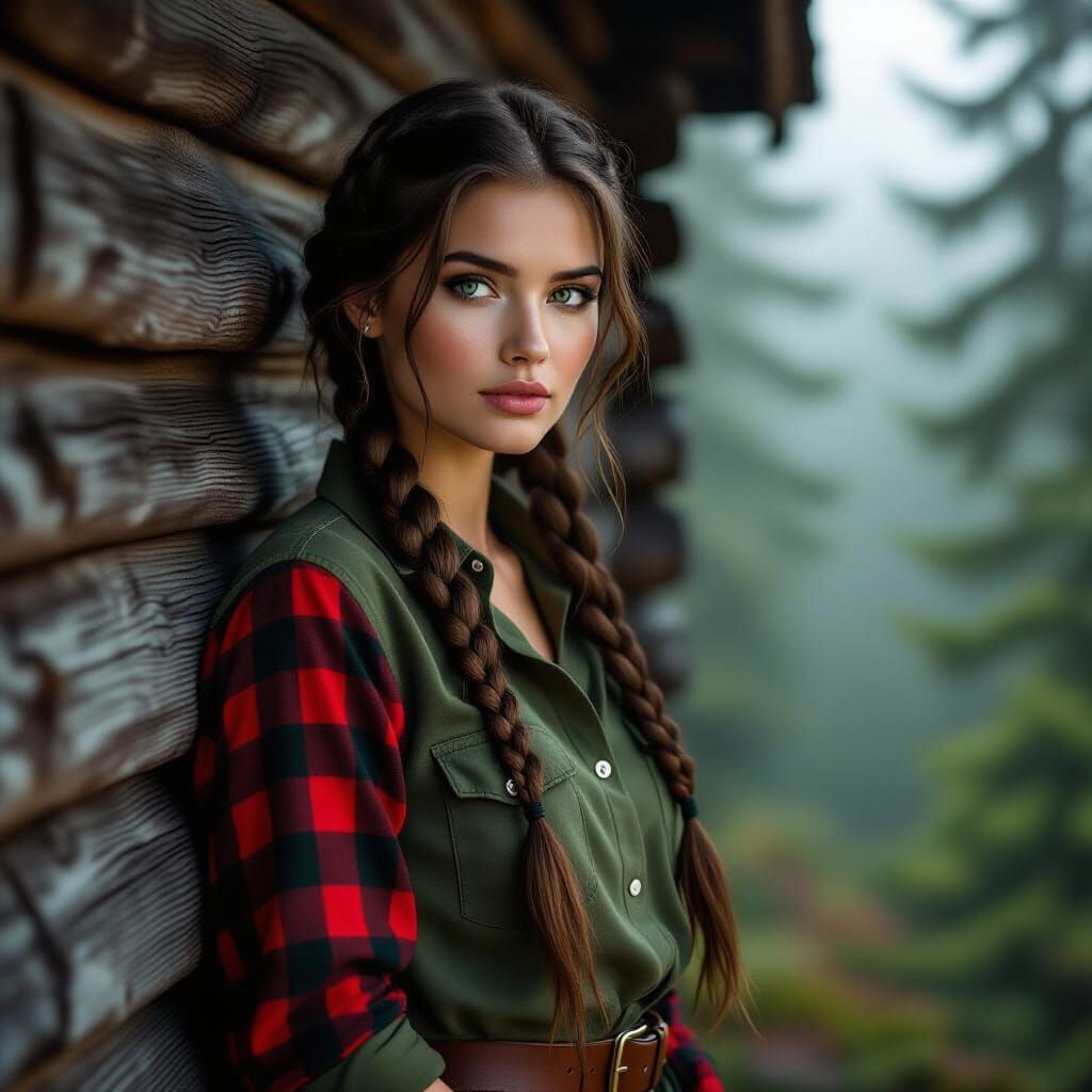 Misty Forest Portrait in Atmospheric Lighting