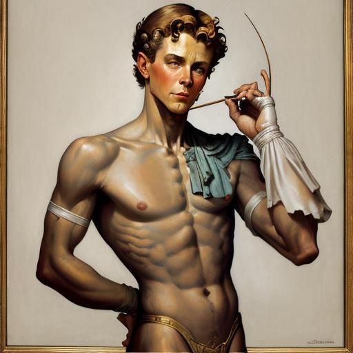 David Statue in Burlesque Style Illustration