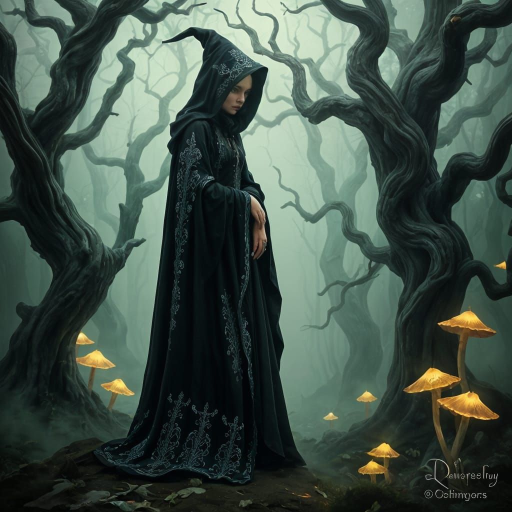 Image of a Witch in the Woods