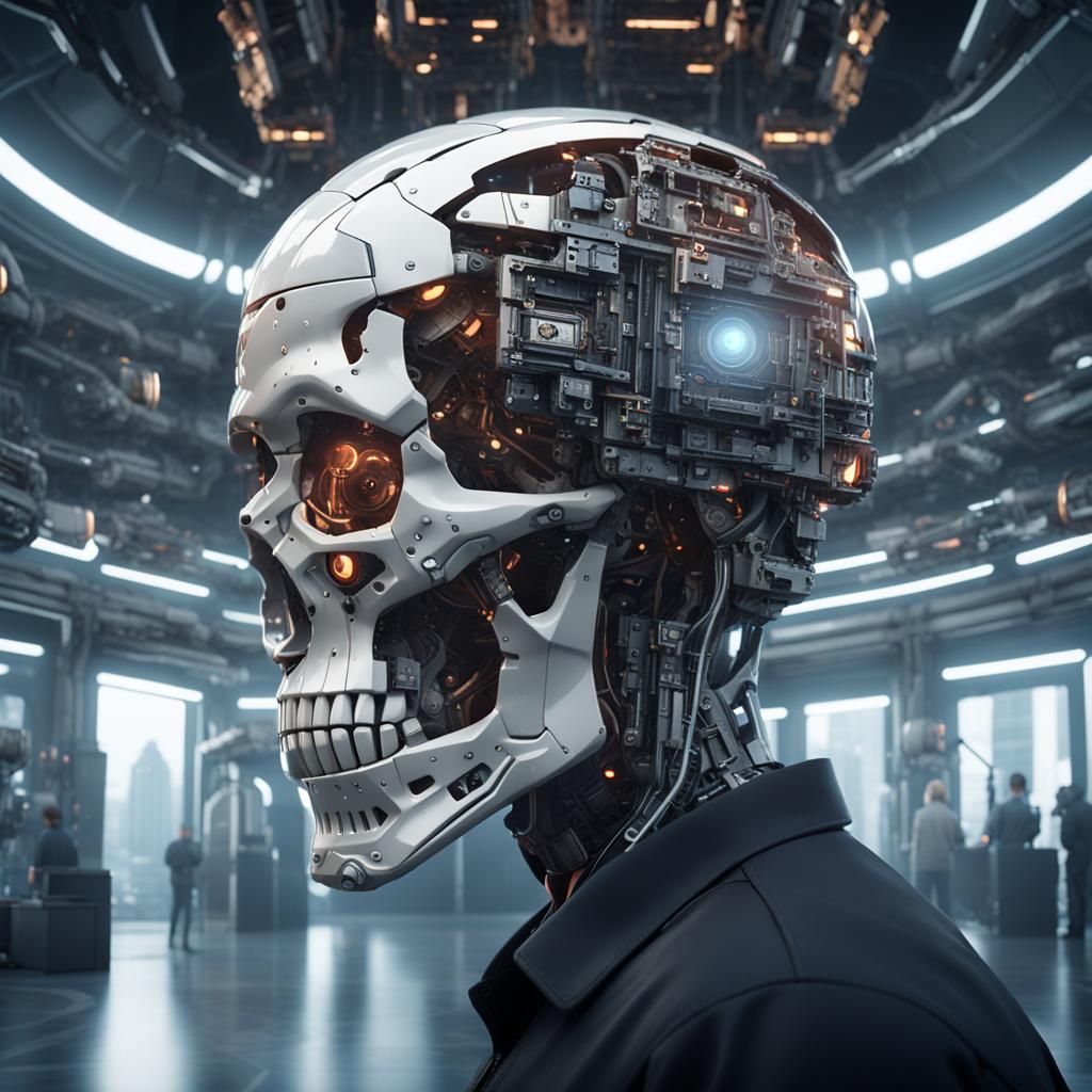 Futuristic Skull Building with Intricate Details