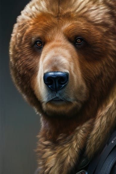 A magnificent brown bear.