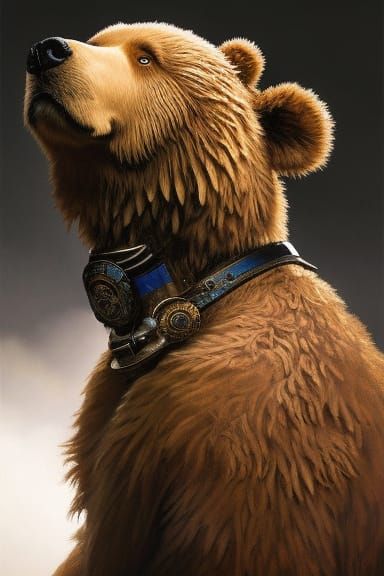 A magnificent brown bear.